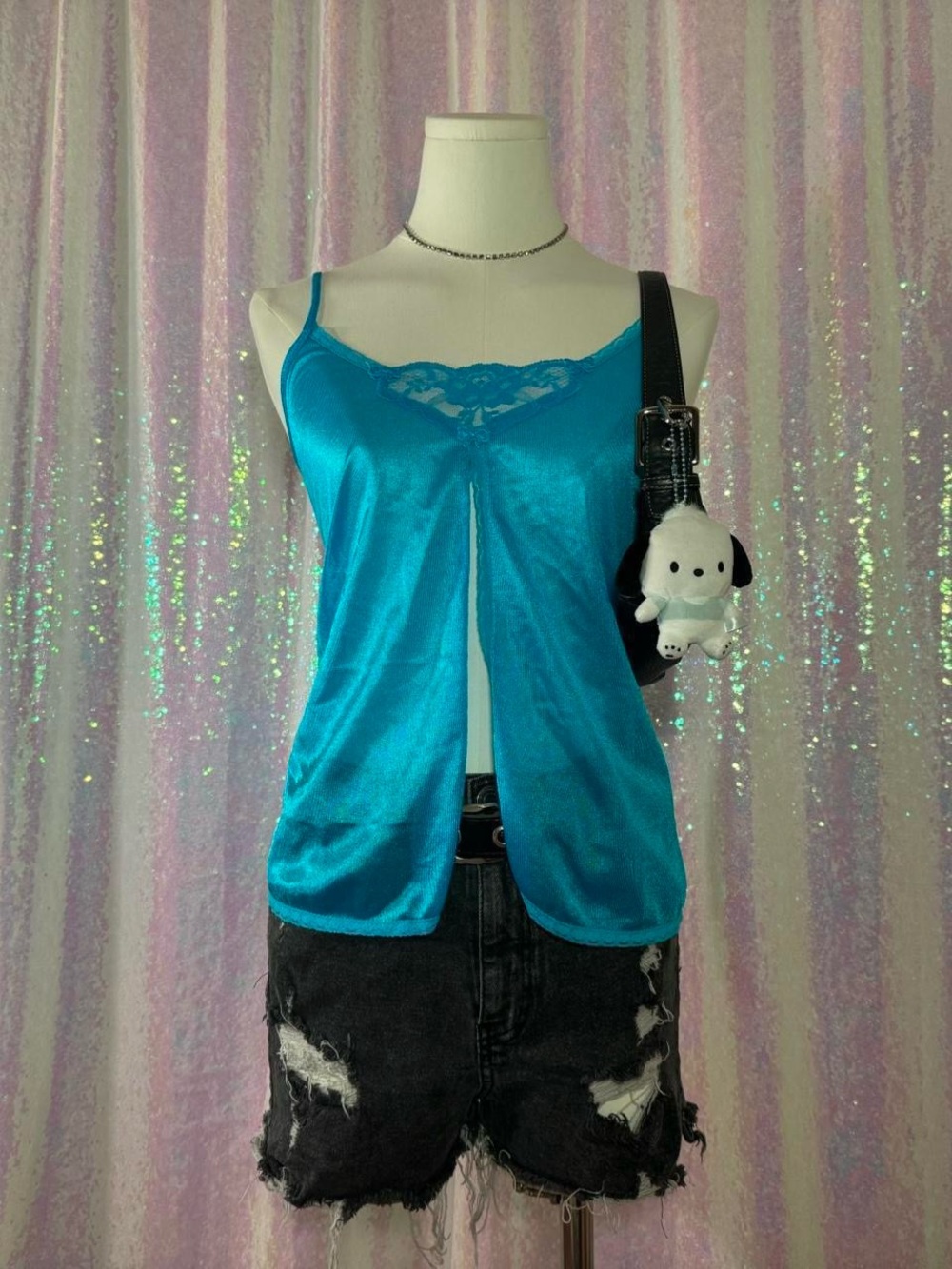 Nyelle Light Blue Lace Slip Lingerie Top ★彡